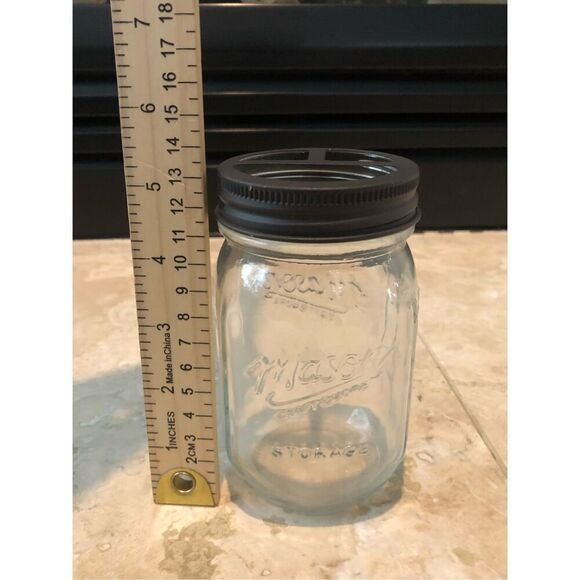 Country Primitive Mason Ball Jar 3 Piece Bathroom Accessory Set NWOT - Picture 7 of 9